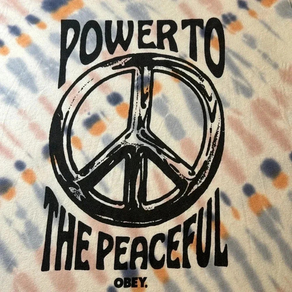 Obey Tops - Obey Worldwide Power To The Peaceful T-Shirt Size XS women’s short sleeve